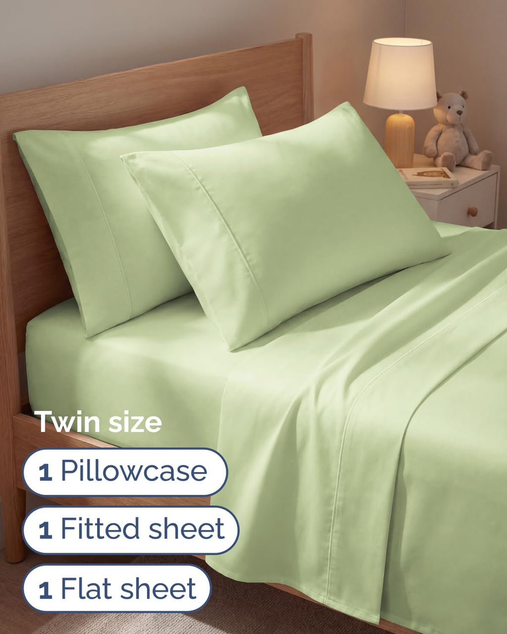 Twin 4 Piece Sheet Set - Comfy, Breathable & Cooling - Hotel Luxury Bedding for Women, Men, Kids, Teens & Children - 1 Flat & 1 Fitted…