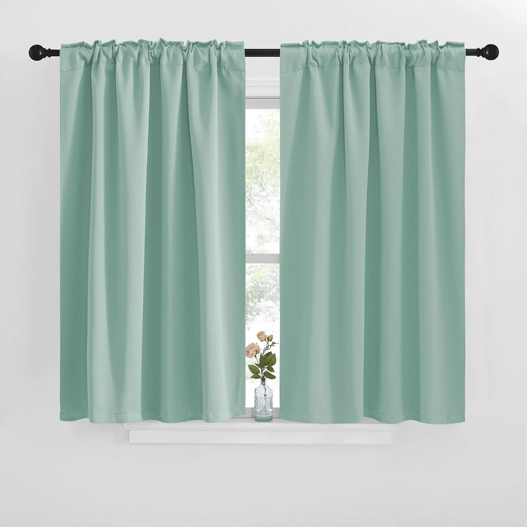NICETOWN Window Treatment Blackout Curtains and Draperies - (Seafoam Green Color) 42x40 inch, 2 Panels, Room Darkening Blackout Panel…