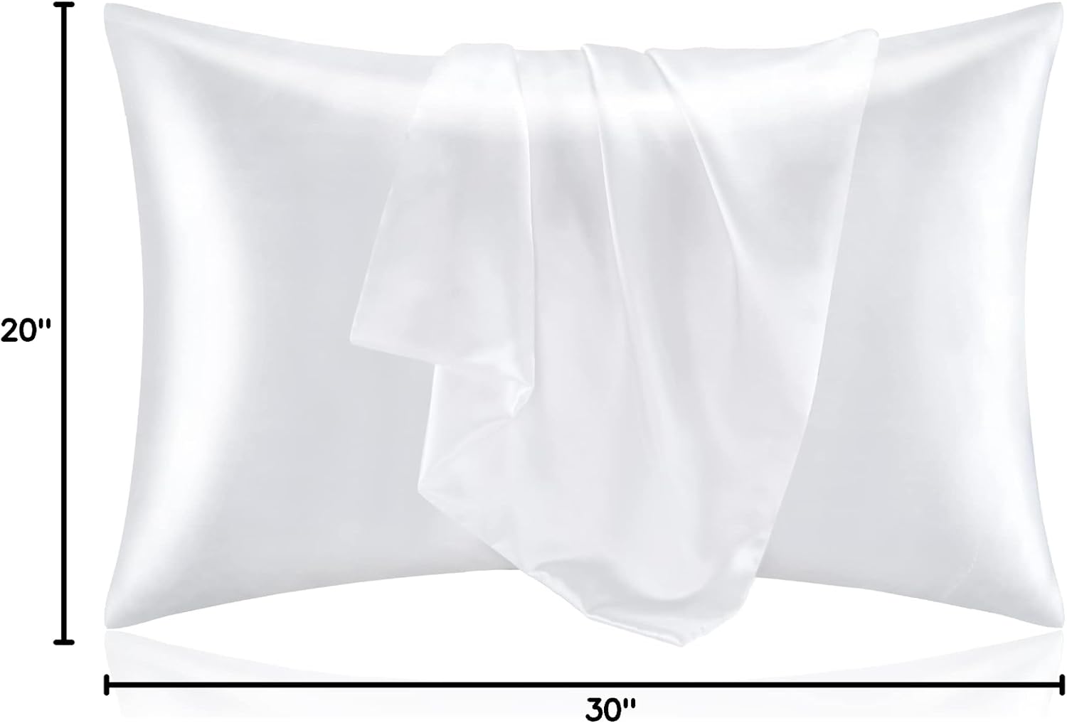 Bedelite Satin Pillowcase for Hair and Skin, Super Soft and Cooling Similar to Silk Pillow Cases 2 Pack with Envelope Closure, Gift for Wom…