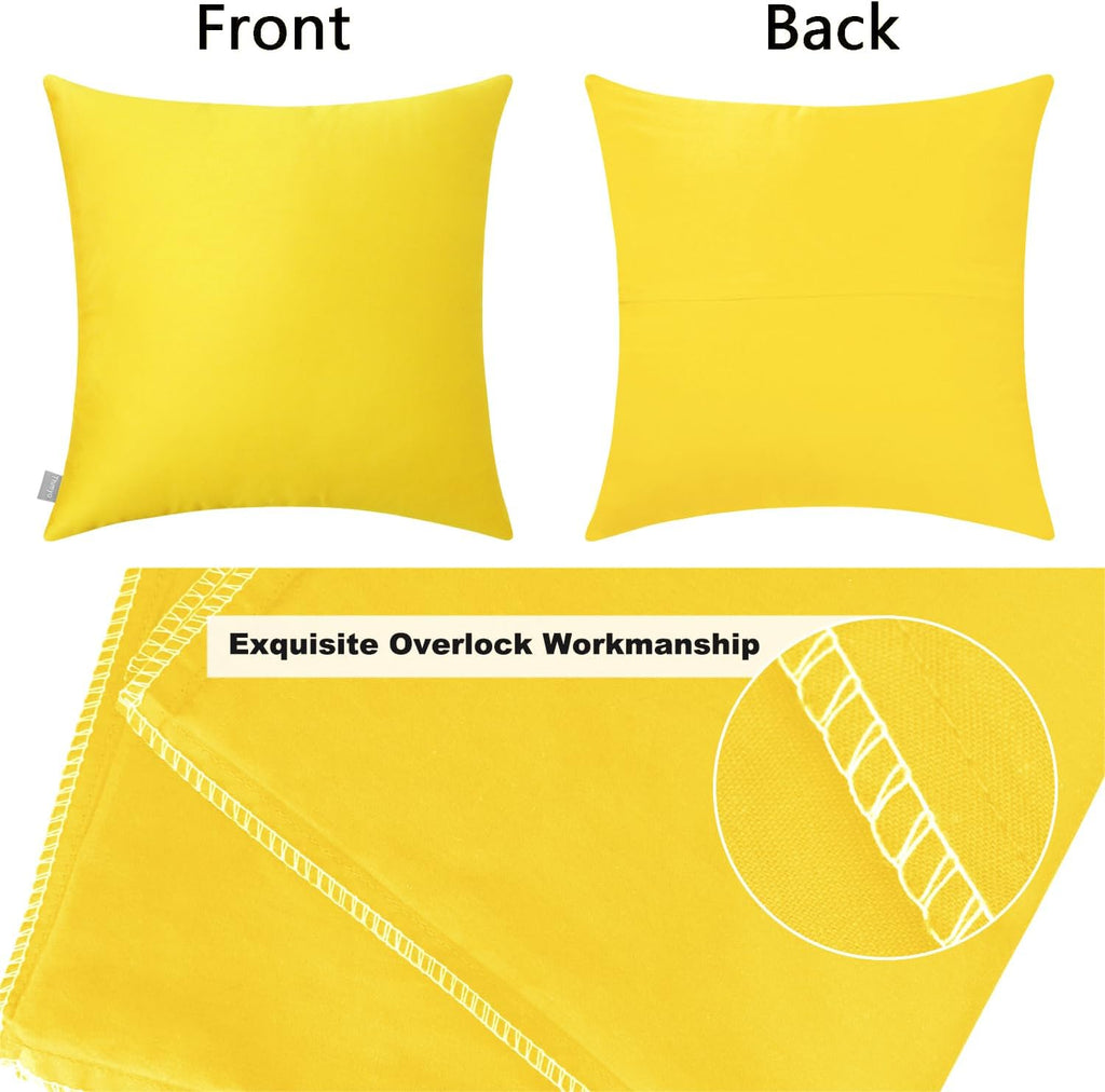 Thmyo 4-Pack 100% Cotton Comfortable Solid Decorative Throw Pillow Case, Thmyo Square Cushion Cover Pillowcase Sublimation Blank Pillow Cove…