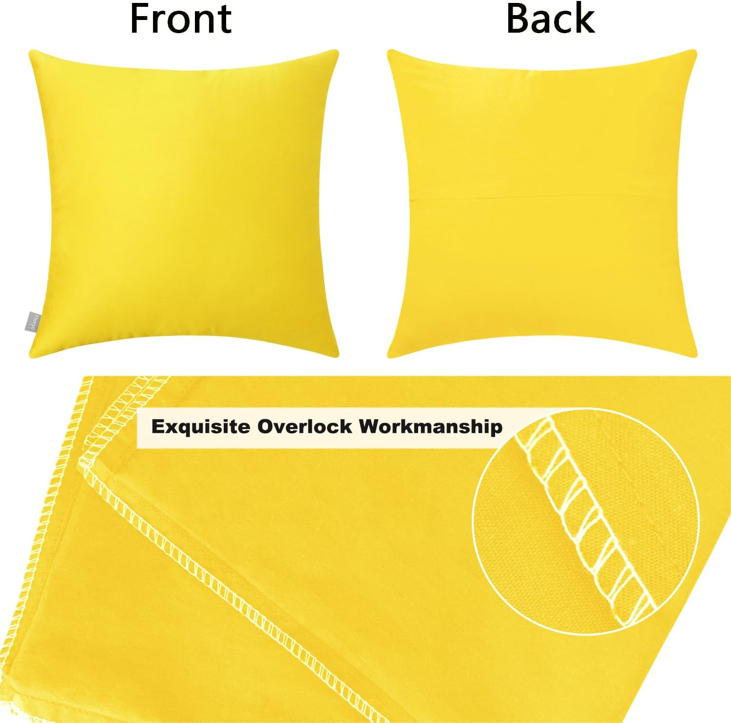 Thmyo 4-Pack 100% Cotton Comfortable Solid Decorative Throw Pillow Case Square Cushion Cover Pillowcase Sublimation Blank Pillow Covers DIY…