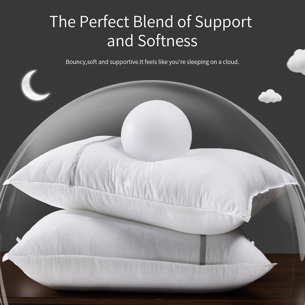 Bed Pillows Standard Size Set of 4, Medium Firm Hotel Pillows for Sleeping, Cooling Pillows for Side & Back Sleepers, Down Alternative…