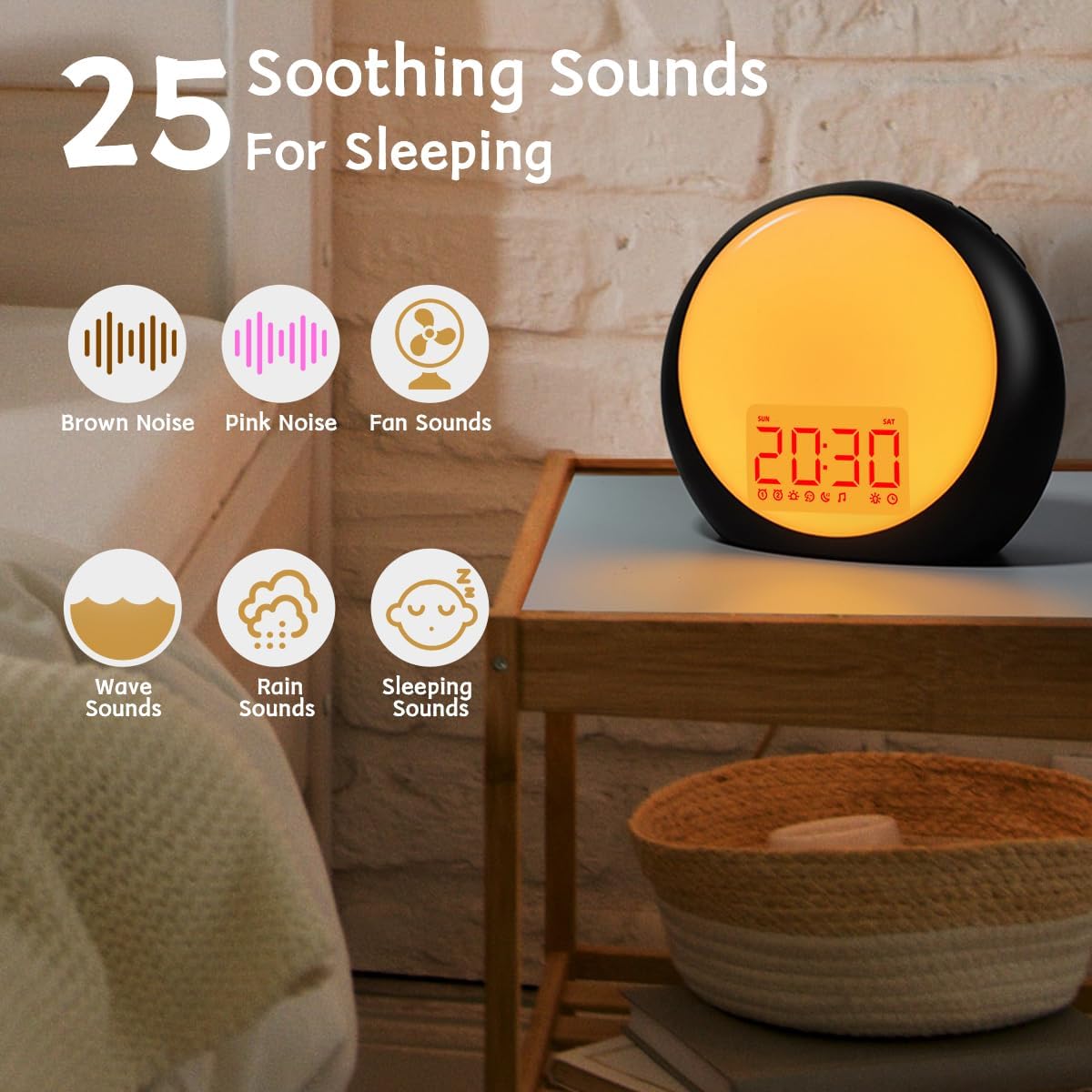 iDealSleep Sunrise Alarm Clock Wake Up Light for Kids Heavy Sleepers Bedroom with Sunrise Sunset Simulation Dual Alarms Snooze Ni…