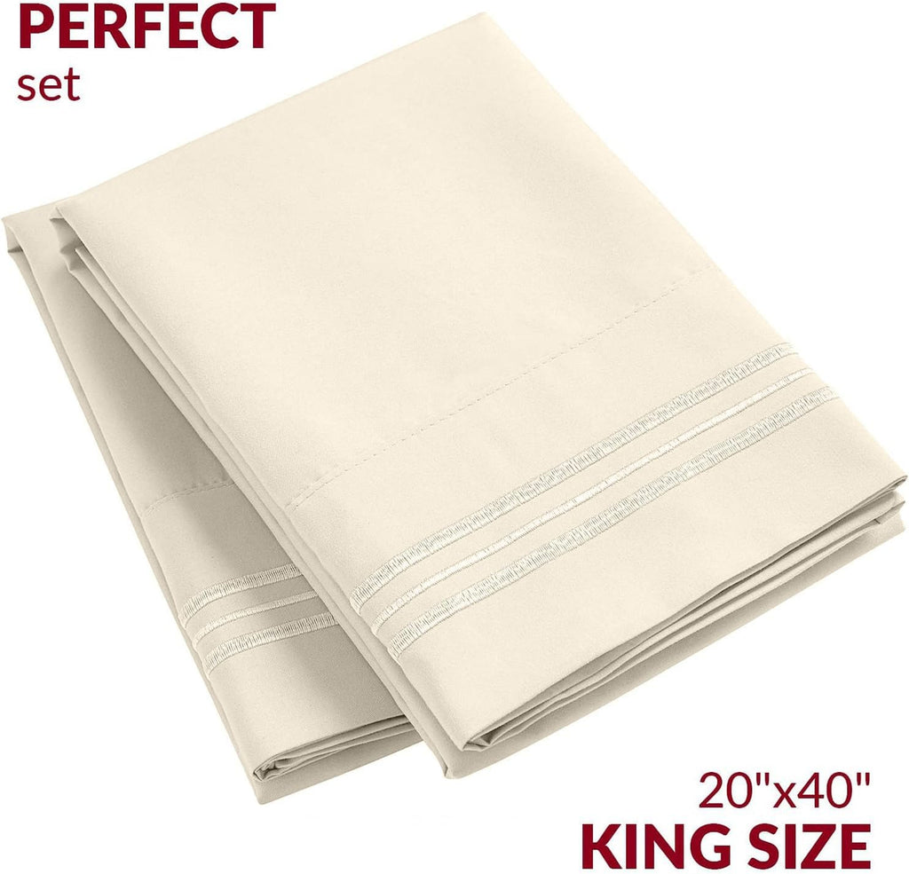 Mellanni Pillow Cases - Luxury, Extra Soft, Cooling Pillow Covers - 2 PC Iconic Collection Pillowcases - Envelope Closure (King 20" x 40",…