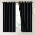Nicetown Complete 100% Blackout Curtains, Thermal Insulated & Energy Efficiency Window Draperies with Black Liner, Noise Reducing Short Cur…