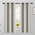 Yakamok Blackout Curtains Room Darkening Thermal Insulated Grommet top Window Curtains for Living Room, 42 x 63 Inch, Light Beige, Set of 2
