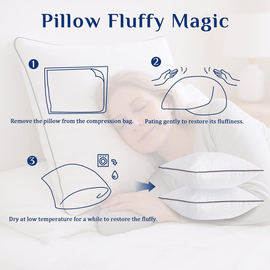 JOLLYVOGUE Euro Pillows for Sleeping, Soft and Supportive Throw Pillows for Couch, Bed and Sofa, Down Alternative Pillow, 26x26 Inches