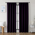 Simplebrand Ava BlackBerry Blackout Curtains for Bedroom 84 Inch Length 2 Panels Set, Solid Thermal Insulated Privacy Nursery Window Treatm…