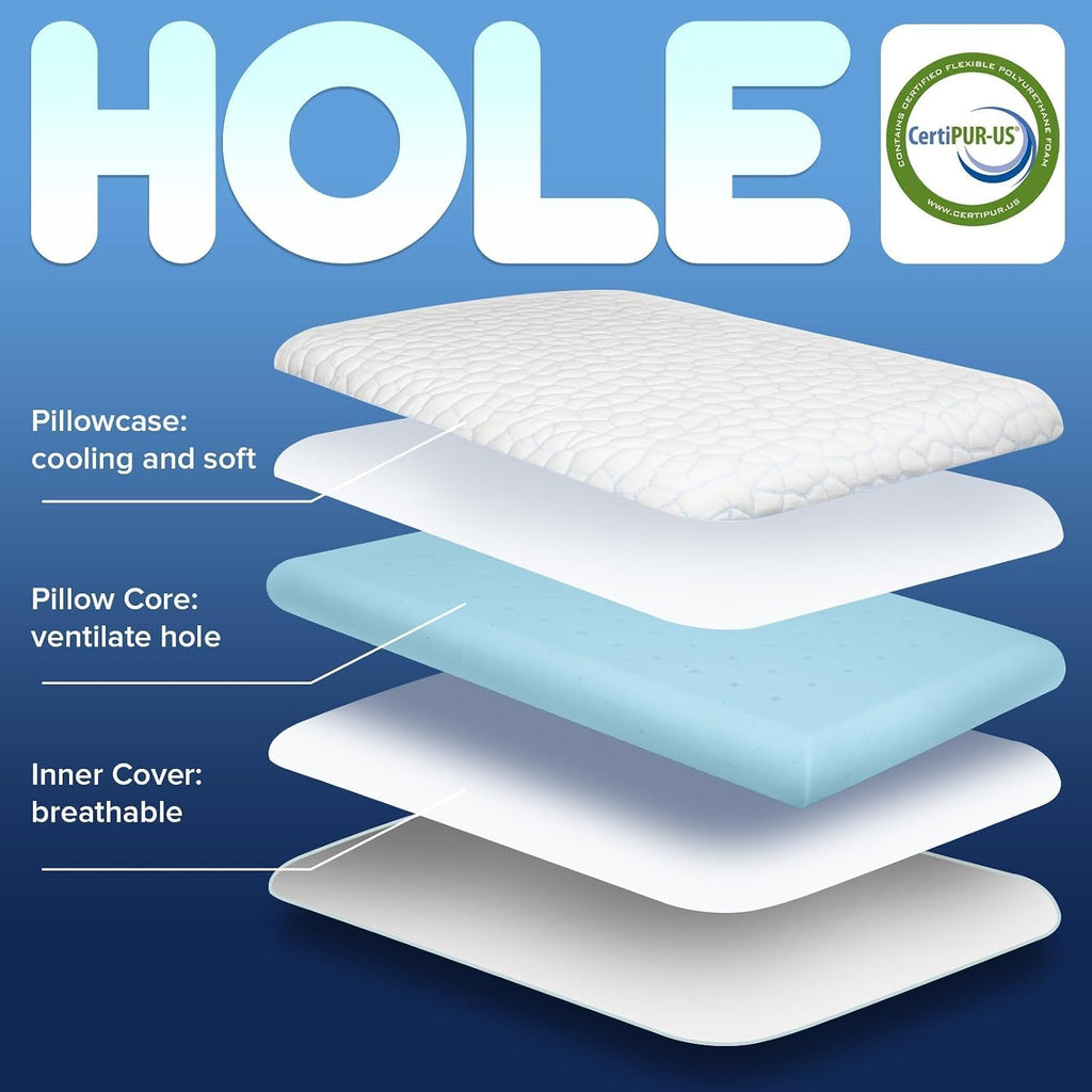 Supamodern Ultra Thin Flat Pillows for Sleeping, Cooling Memory Foam Pillow 3.25 in Ultra Thin Pillow, Low Profile Sleeper Pillows for S…