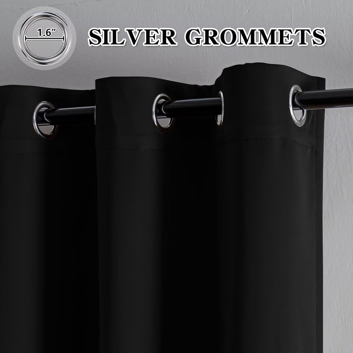 Igemaeve 100% Blackout Curtains for Bedroom Living Room, Sliding Door Curtains, Extra Wide Privacy Room Divider Grommet Thermal Insulated D…