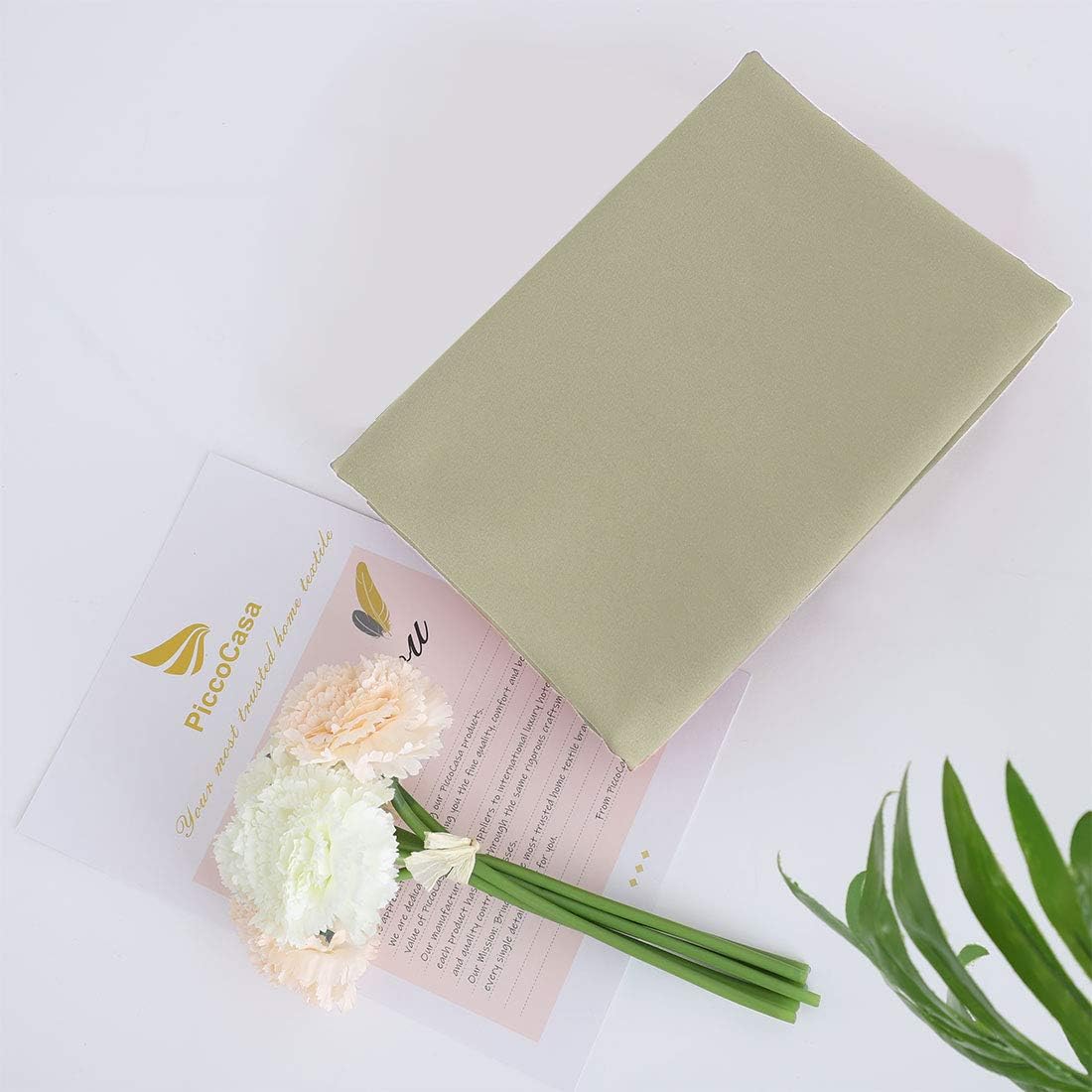 PiccoCasa Body Pillow Case with Zipper Closure, 110 GSM Brushed Microfiber Cover for 20"x48" Body Pillows - Khaki cotton