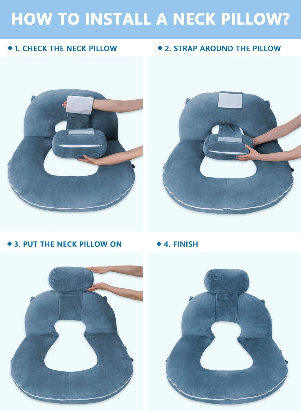 Insen Reading Pillow, Back Pillow for Sitting in Bed for Reading, Nurse & Relax, Reading Pillow for Adults, Moms & Kids, Sit Up Pillow for…