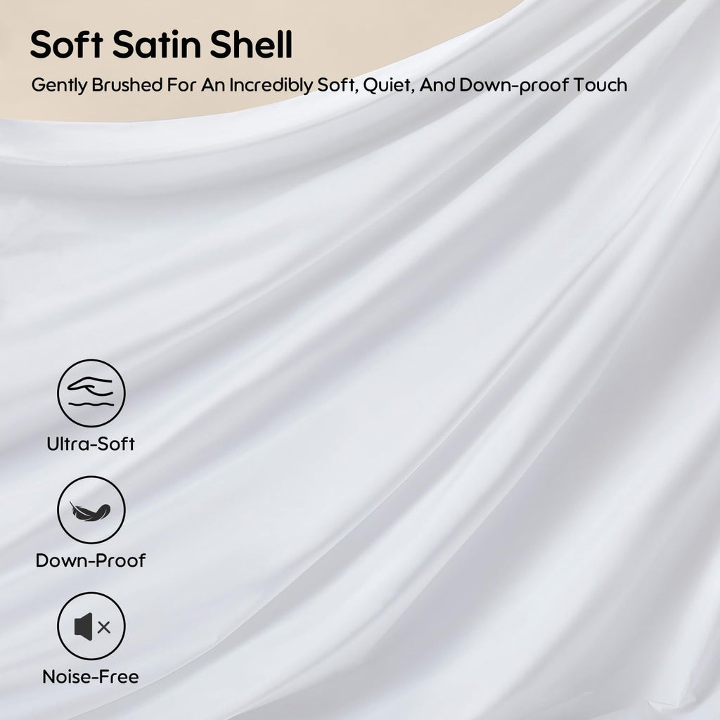 Swandream Goose Feather and Down Bed Pillow Standard Size Single Pack, Luxury 3-Chamber Pillows with Soft & Down-Proof Cover, Fluffy Plush…