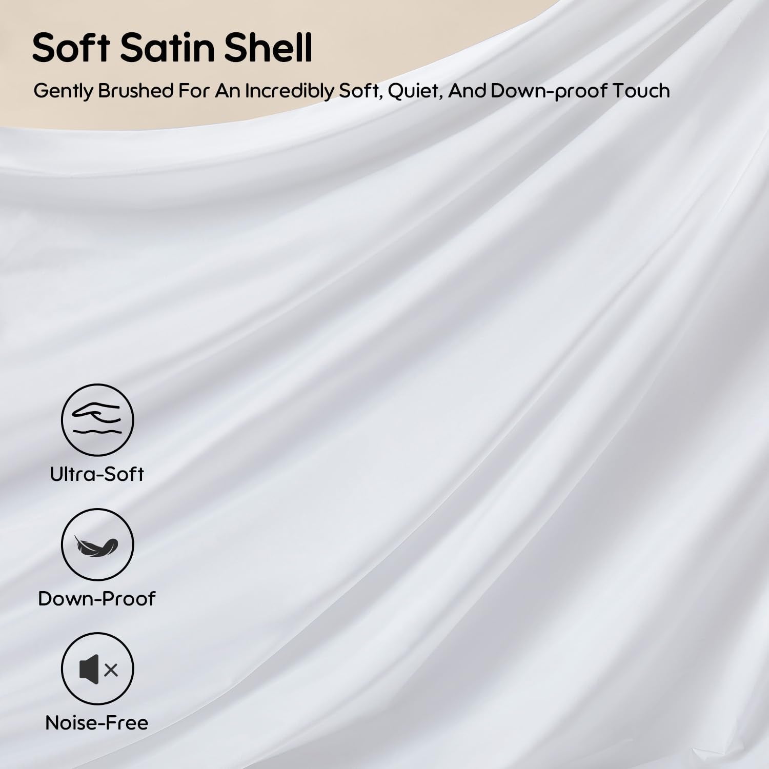 Swandream Goose Feather and Down Bed Pillow Standard Size Single Pack, Luxury 3-Chamber Pillows with Soft & Down-Proof Cover, Fluffy Plush…