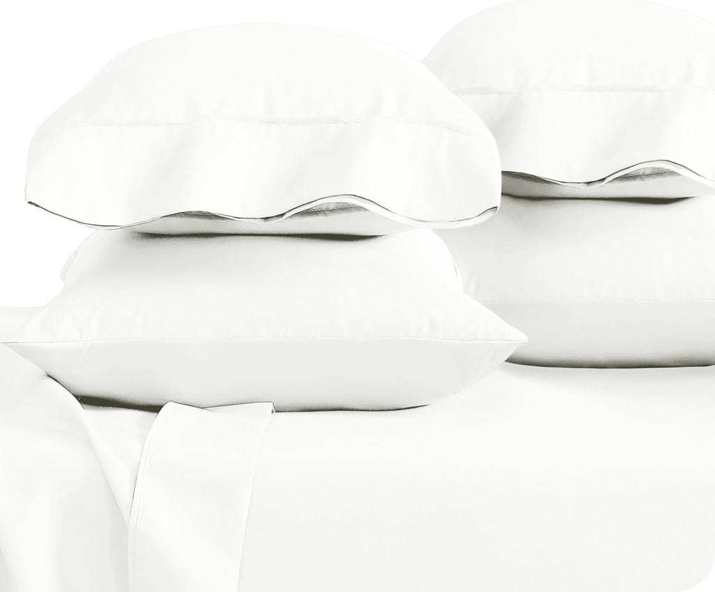 BareHome Bare Home Microfiber Bulk Pillow Cases - Standard/Queen Size Set of 4 - Cooling Pillowcases - Double Brushed - Ivory Pillowcases 4…