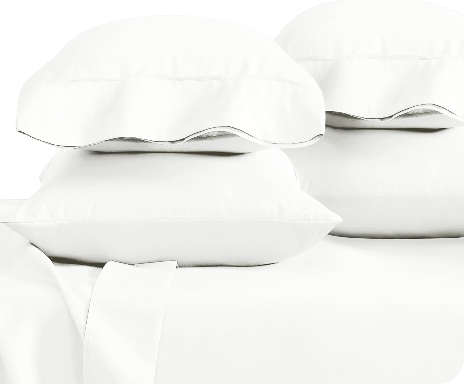 BareHome Bare Home Microfiber Bulk Pillow Cases - Standard/Queen Size Set of 4 - Cooling Pillowcases - Double Brushed - Ivory Pillowcases 4…