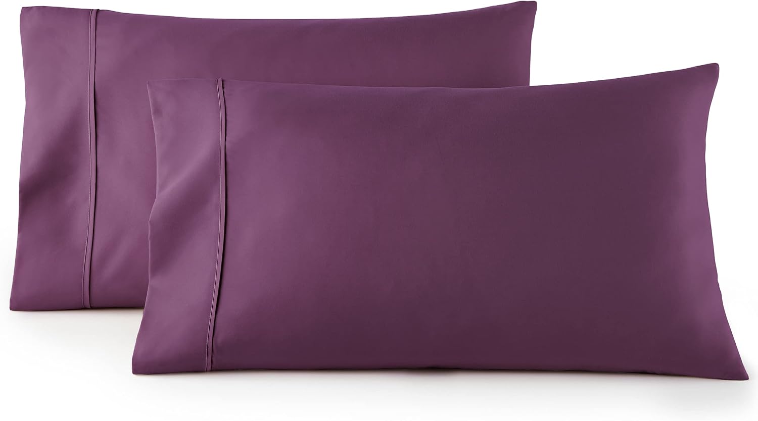 HCCollection HC Collection Queen Pillow Cases Set of 2- Microfiber, Extra Soft Pillowcases - easy maintenance & Machine Washable - Purple…