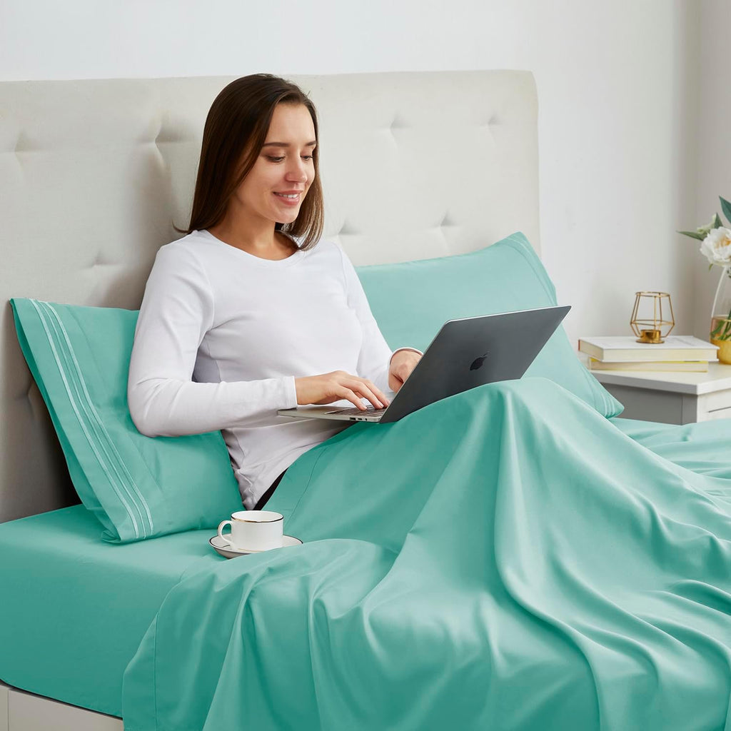 Nestl Mint King Pillow Cases 2 – Soft King Size Pillow Case, 1800 Brushed Microfiber Pillowcases, Envelope Closure Pillowcase, King Pillow…
