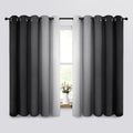 Yakamok Room Darkening Ombre Curtains 63 Inch Length, Black and Greyish White Thermal Insulated Gradient Color Curtains, Light Blocking Grom…