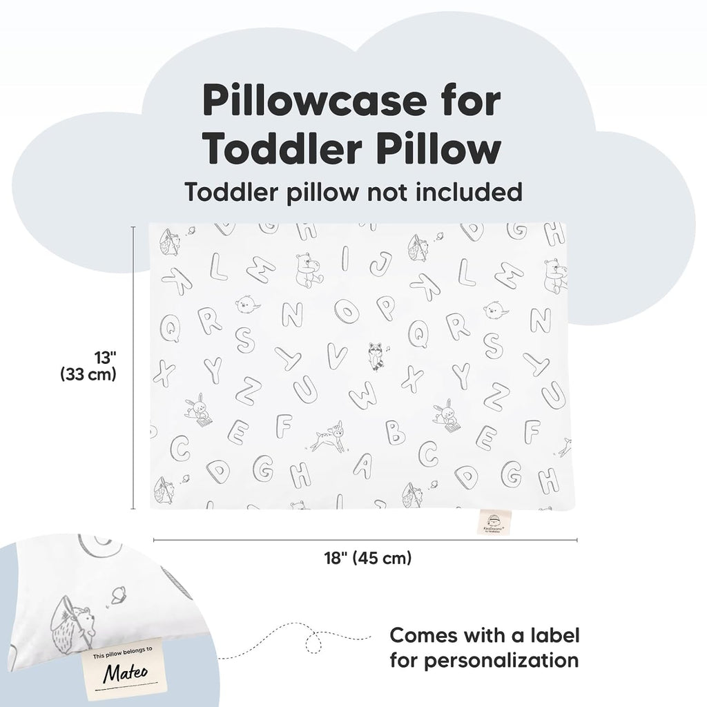 KeaBabies Toddler Pillowcase 13"x18" - Organic Cotton Toddler Pillowcase for Kids, Boys, Girls, Soft & Durable Cotton Cover for Miniature…