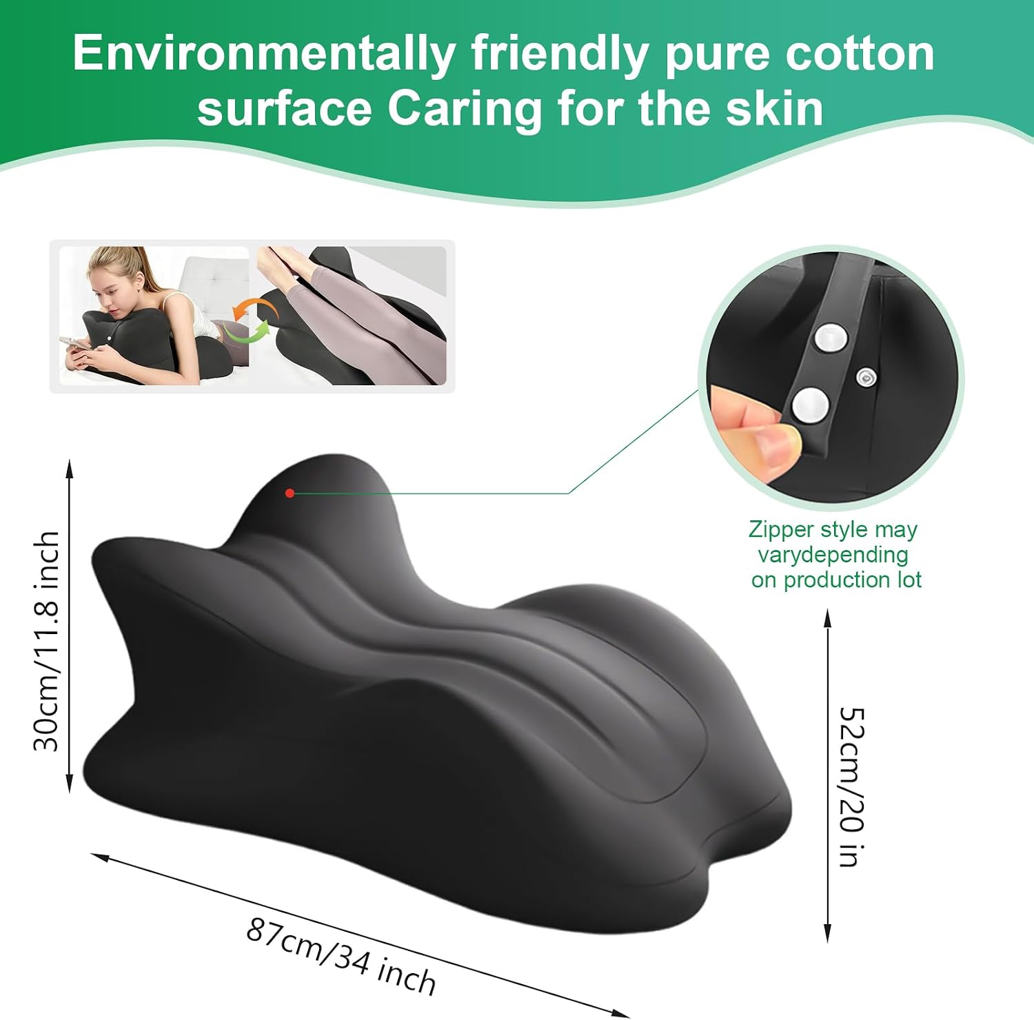 Cililave Extra Large Size Memory Foam Ergonomic Pillow – Prone Support Orthopedic Pillow for Sleeping, Reading & Back Body Pillow Su…