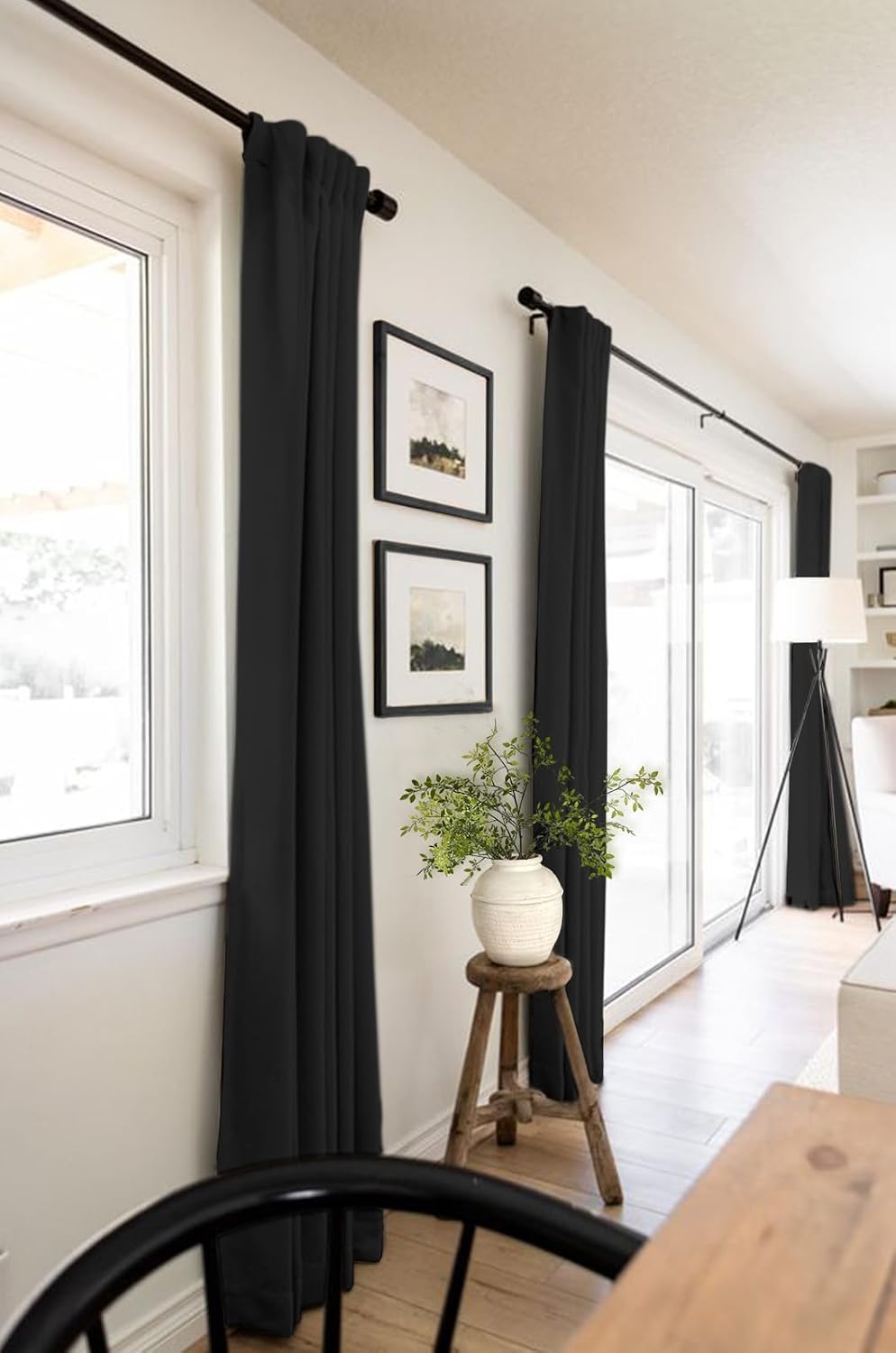 100BlackoutShield 100% Blackout Shield Linen Blackout Curtains for Bedroom 84 Inches Long, Back Tab/Rod Pocket Living Room Drapes, Thermal…