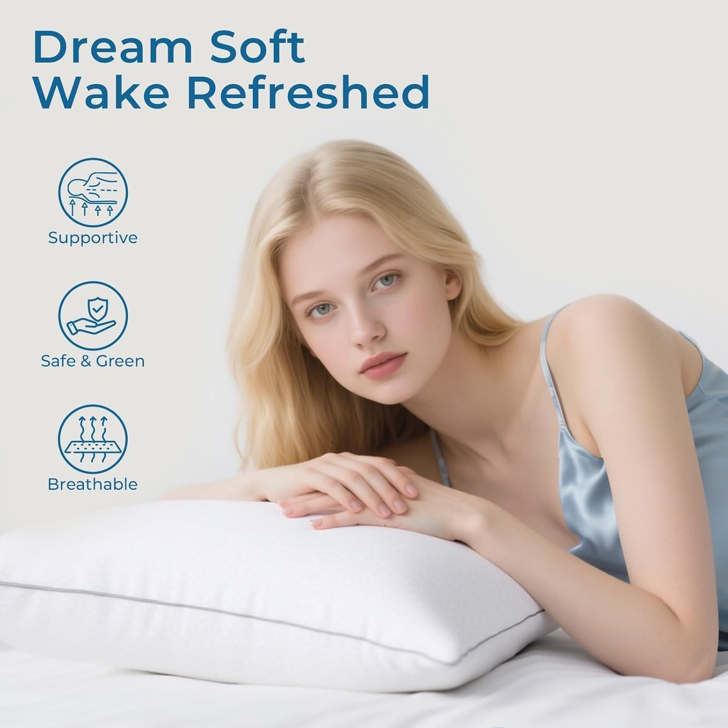 Sasttie Firm King Size Pillows Set of 2, Bed Pillows for Side, Back, and Stomach Sleepers - Oeko-Tex Certified Supportive Down Alternative…