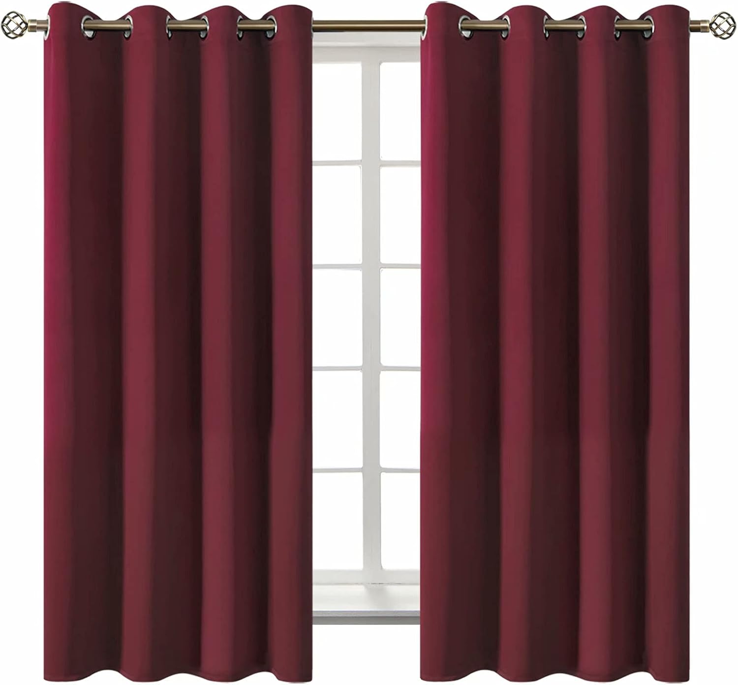 BGment Blackout Curtains - Grommet Thermal Insulated Room Darkening Bedroom and Living Room Curtains, Set of 2 Curtain Panels (52 x 63 Inch…