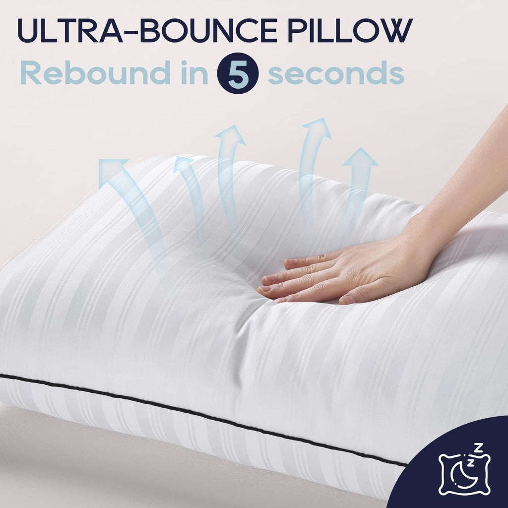 Downluxe Bed Pillows Queen Size Set of 2 - Hotel Collection Soft Down Alternative Pillows for Sleeping, Perfect for Side, Back and Stomach…