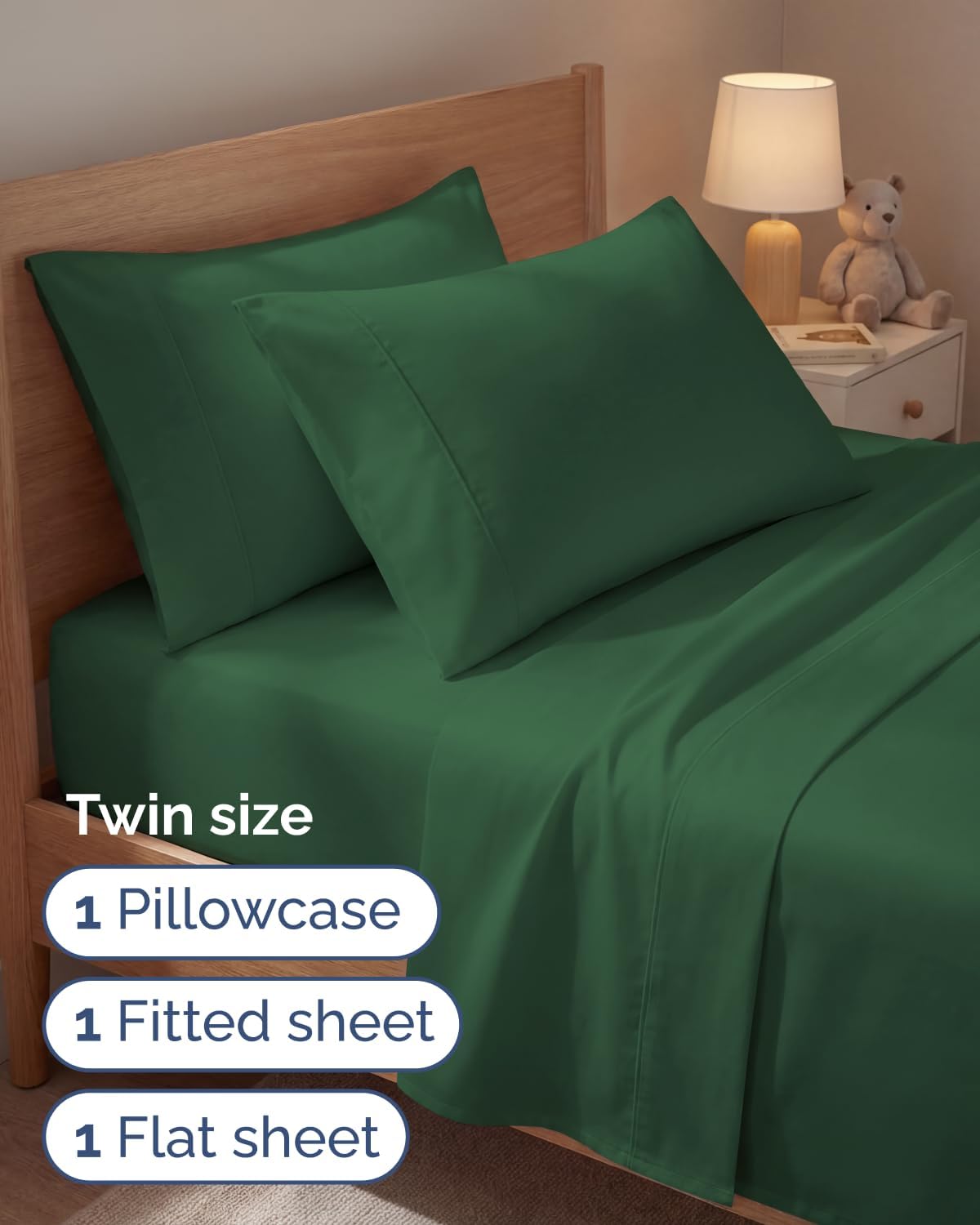 Twin 4 Piece Sheet Set - Comfy, Breathable & Cooling - Hotel Luxury Bedding for Women, Men, Kids, Teens and Children - 1 Flat & 1 Fitted…