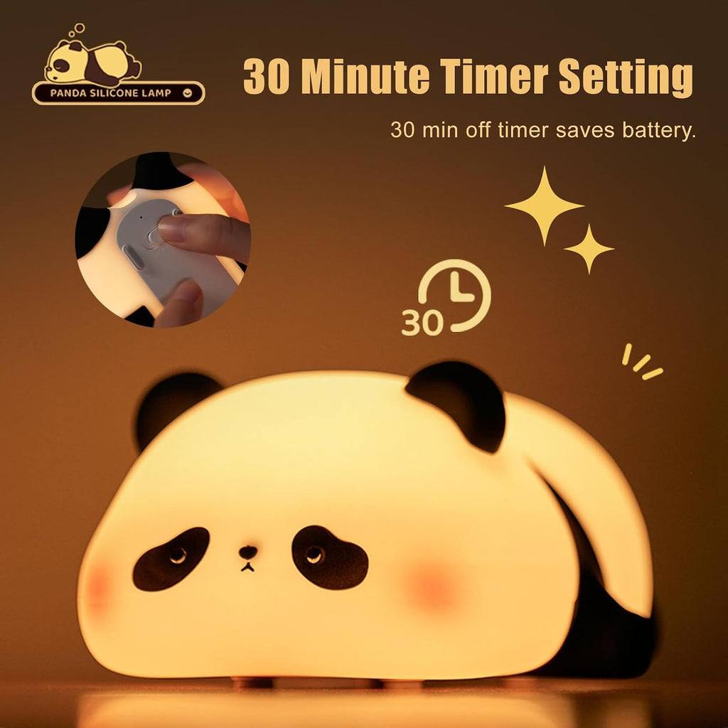 Agek Panda Night Light for Kids, Cute Panda Lamp Silicone Nursery Night Light Bedroom Nightlights USB Rechargeable Bedside Lamp for Baby Ch…