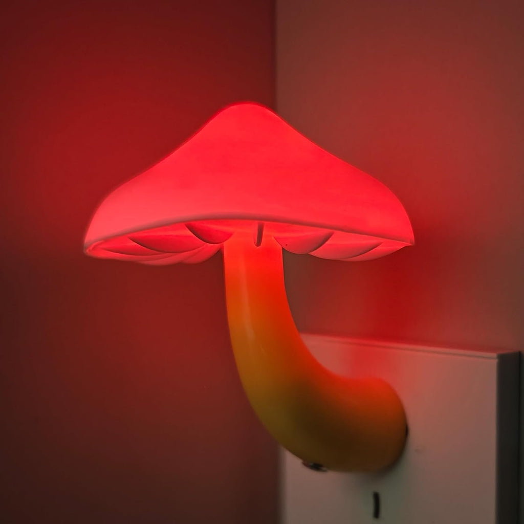 APAKI LED Mushroom Night Light Plug in Lamp, Light Sensor Night Lights Plug into Wall, Dusk to Dawn Sensor Night Light for Adults Ki…
