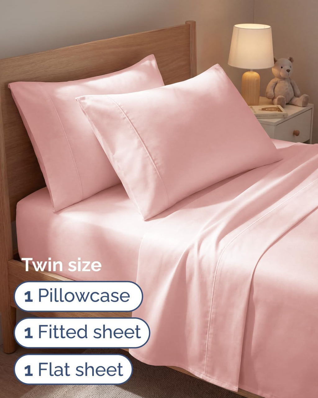 Twin 4 Piece Sheet Set - Comfy, Breathable & Cooling - Hotel Luxury Bedding for Women, Men, Kids, Teens & Children - 1 Flat & 1 Fitted…