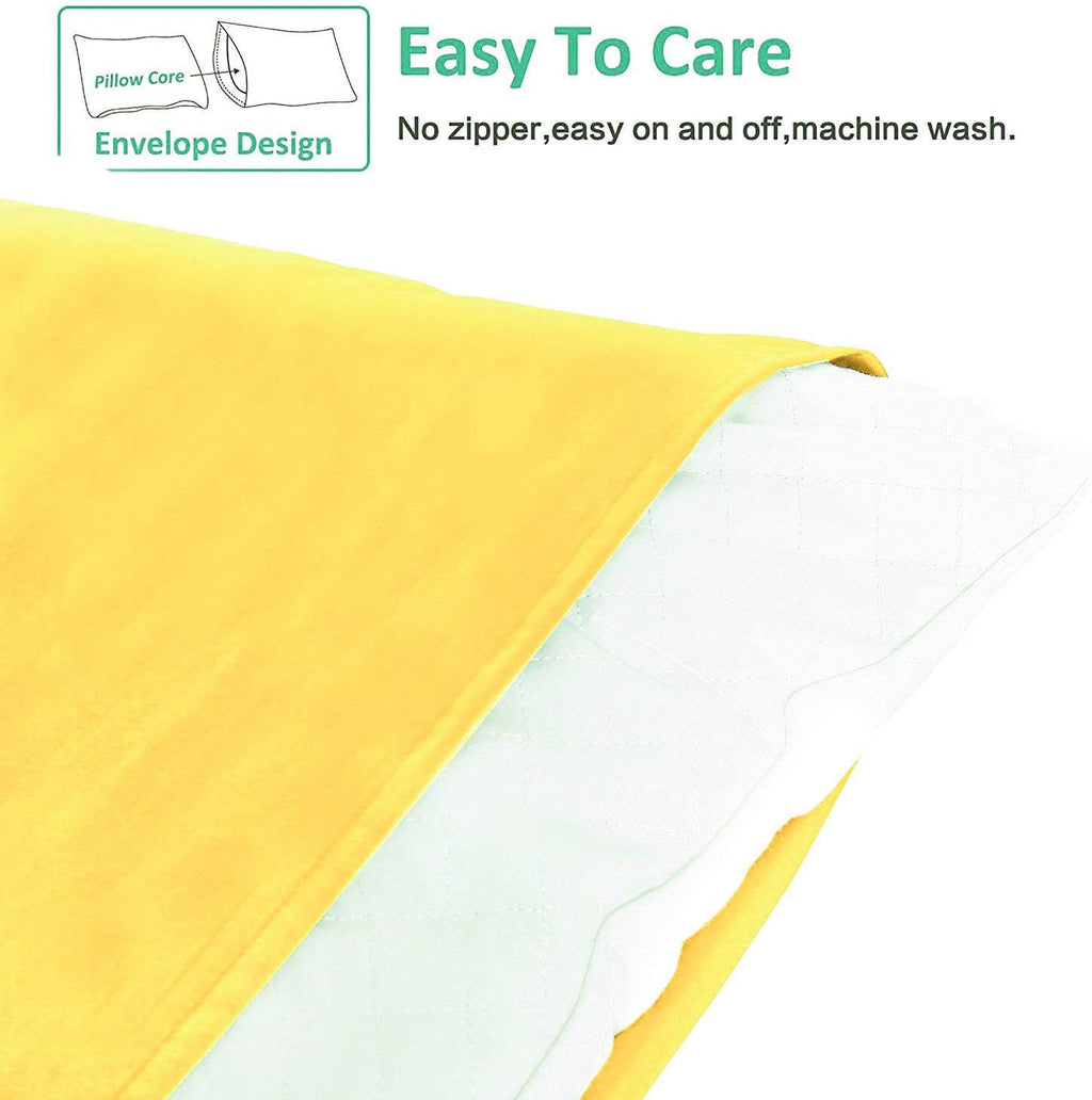 Ntbay King Pillowcase Set - 2 Pack Brushed Microfiber 20x40 Pillowcases - Soft, Wrinkle-Free, Fade-Resistant, Stain-Resistant, Yellow Pillo…