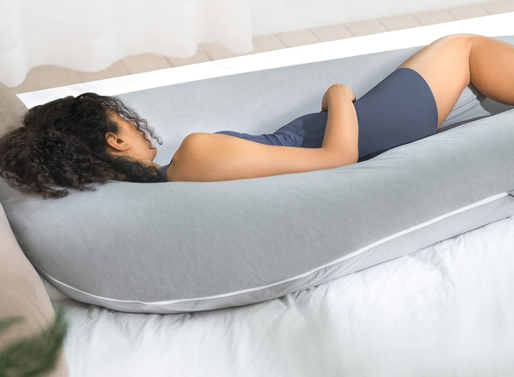 QUEEN ROSE Extra Long U Shaped Body Pillow, Cooling Pregnancy Pillows for Sleeping, 65 Inch Full Body Support Maternity Pillow for…