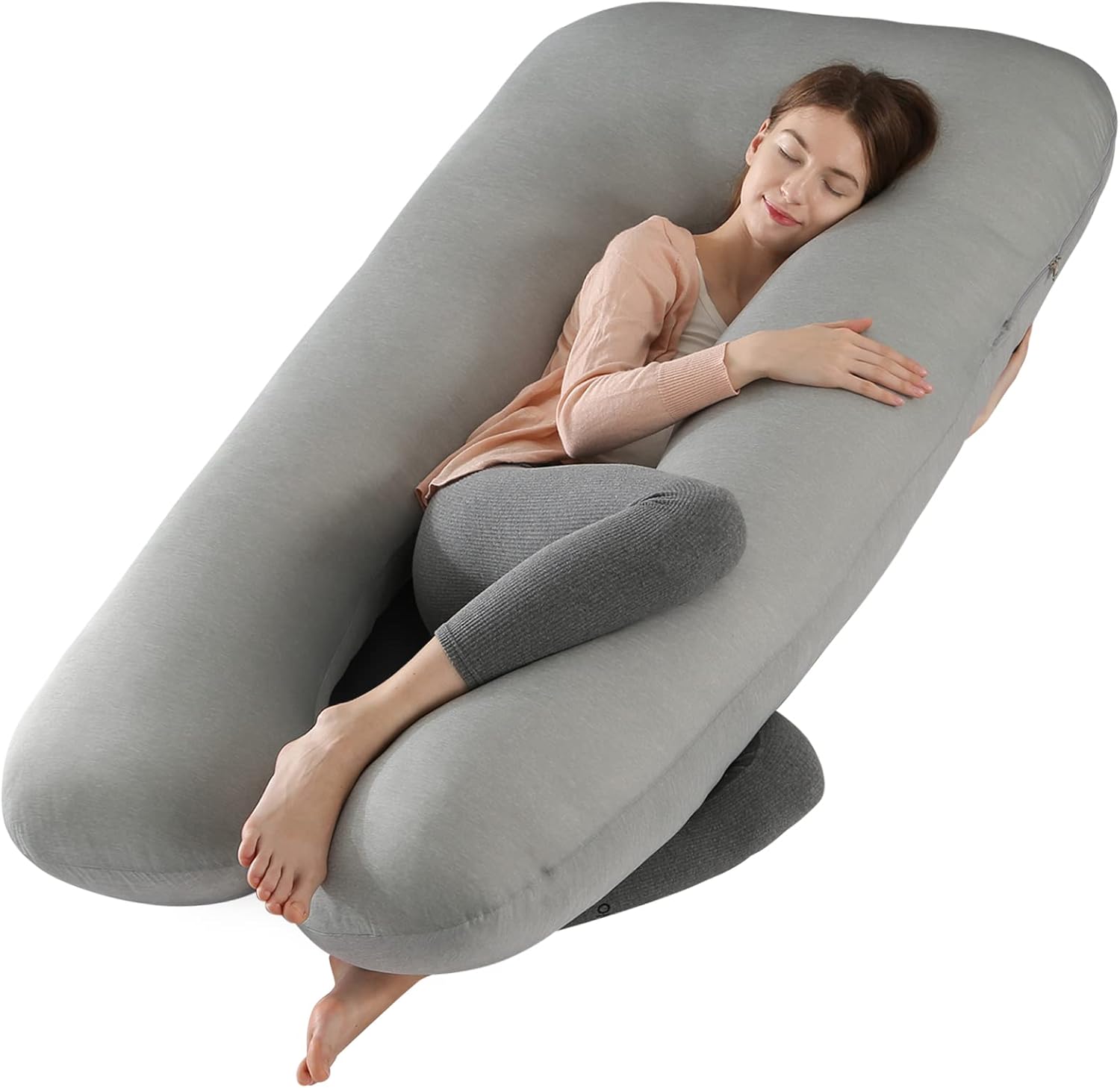 Amagoing Cooling Pregnancy Pillow for Sleeping, 55 inch U Shaped Full Body Maternity Pillow Support for Back, Hip, Belly, Legs for Pregnant…