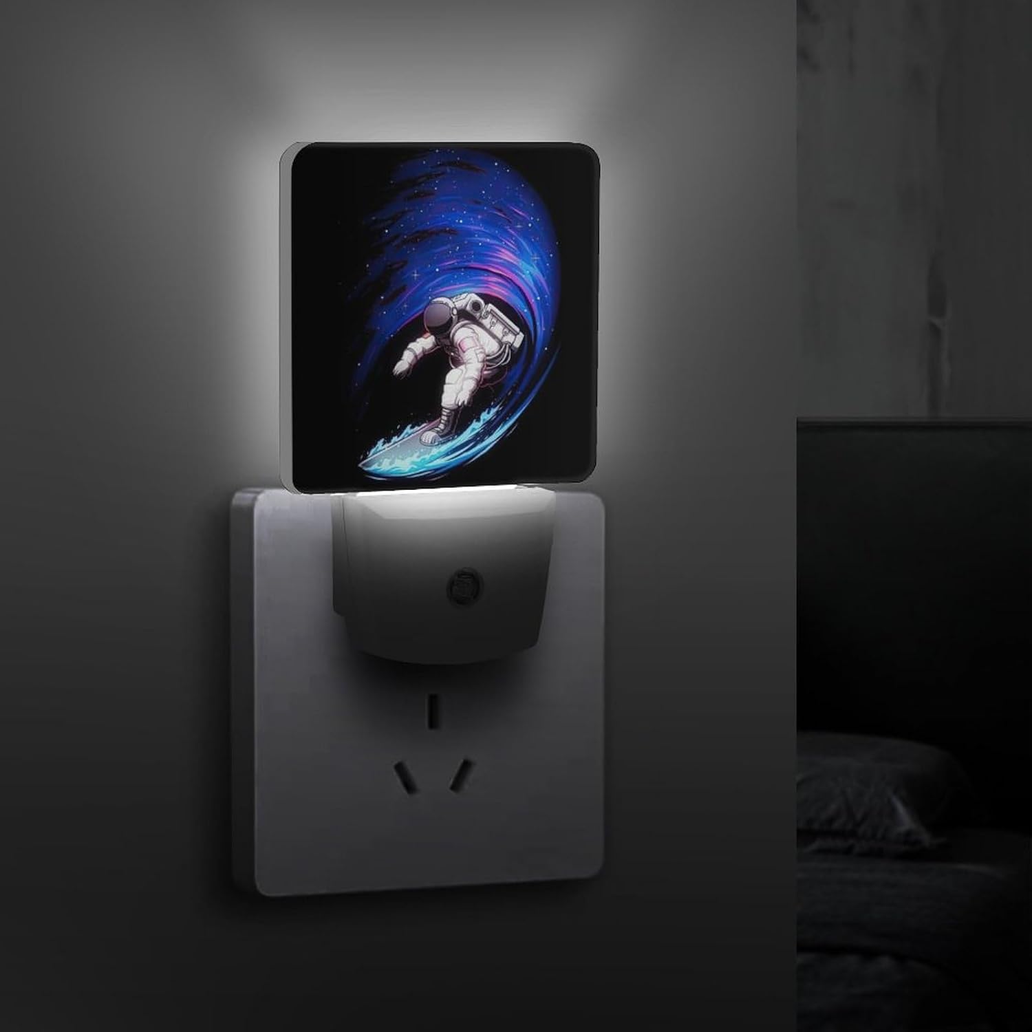 YKJAHSD Space Astronaut Night Light, Plug into Wall Decor Nightlights for Bedroom, Bathroom, Hallway, Kitchen, with Dusk to Dawn Lig…