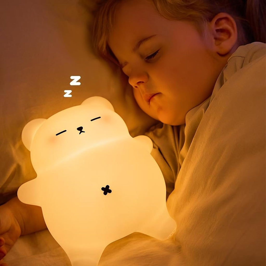 Dreaming My Dream Sleeping Snoring Bear Night Light Nursery lamp for Kids,3-Level Dimmable,30Min Auto-Off Timer, Rechargeable Type-C, BPA-Fr…