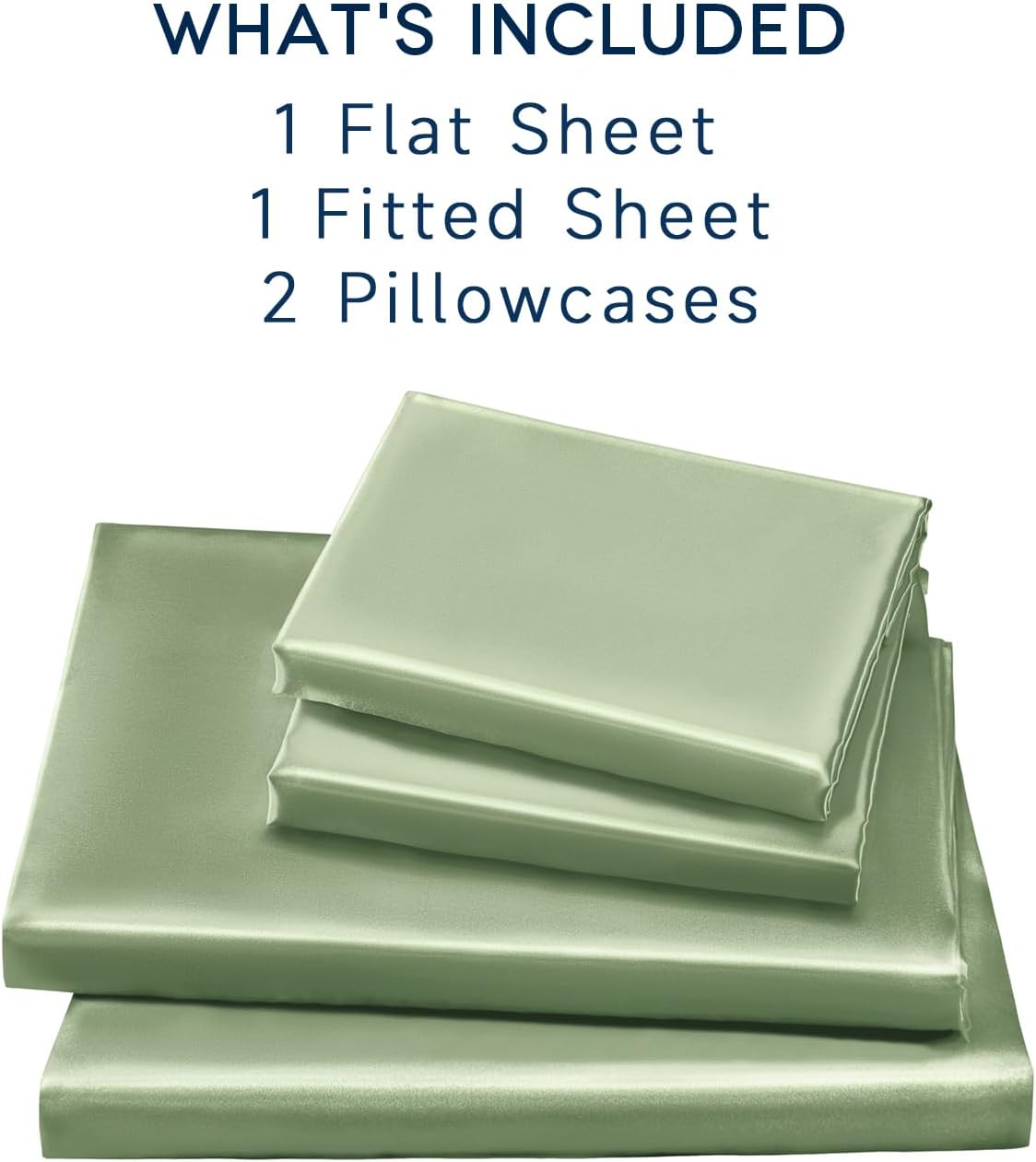 Golal Satin Sheets California King Size - 4 Pieces Luxury Silky Soft Bed Sheets, Wrinkle-Free Sage Green Satin Silk Sheet Set with 1 Deep P…