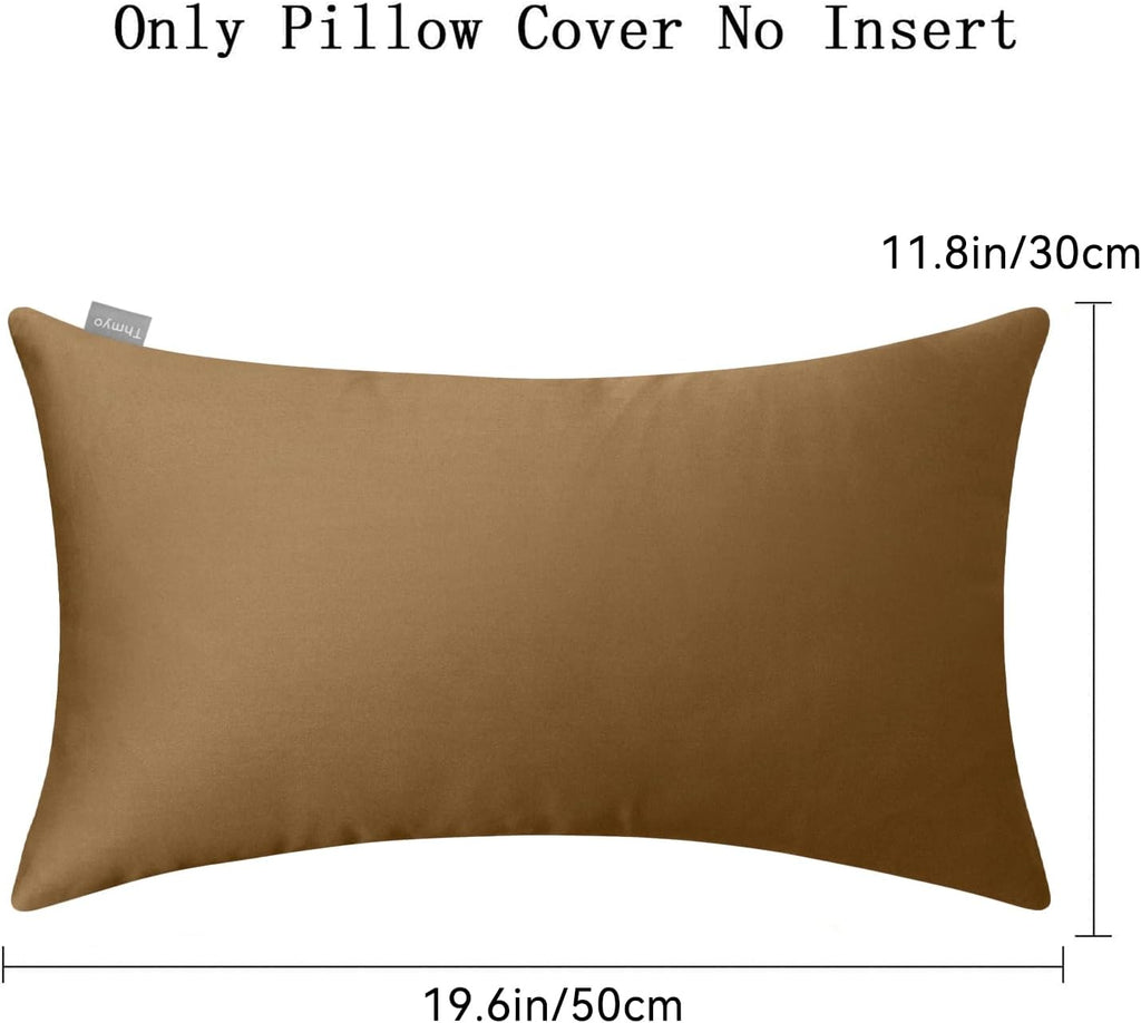 Thmyo 4-Pack 100% Cotton Lumbar Comfortable Solid Decorative Throw Pillow Case, Rectangle Cushion Cover Pillowcase, DIY Throw Pillowcase fo…