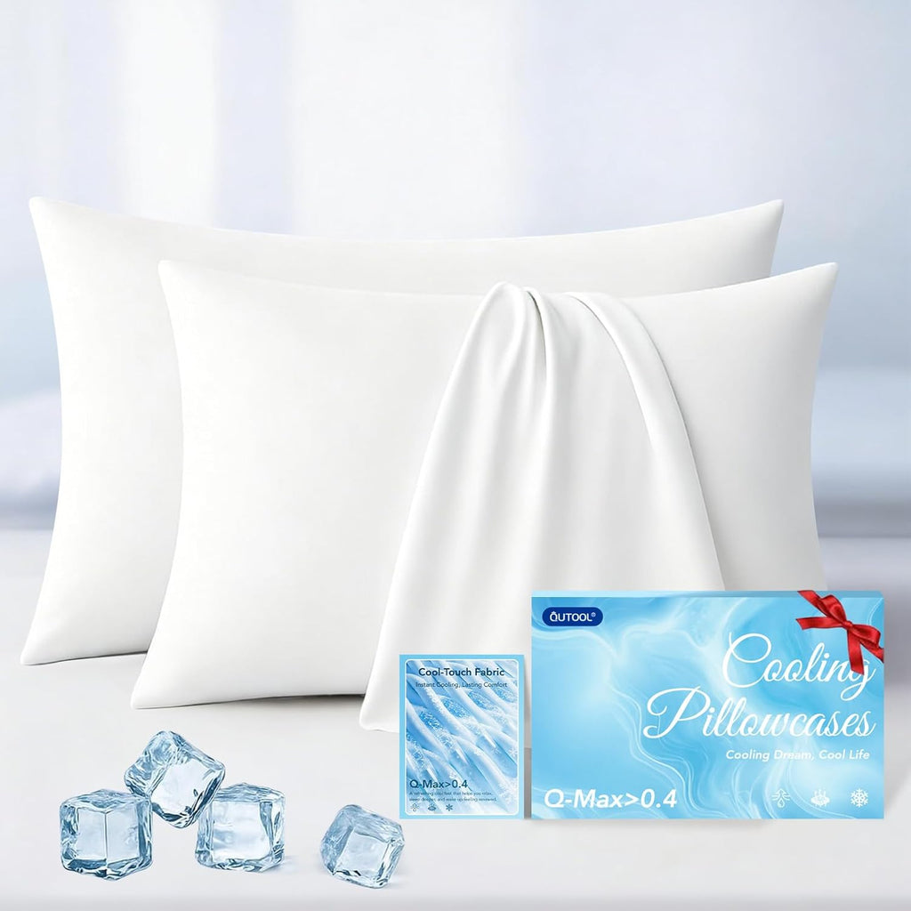 Premium Cooling Pillowcases King Size Set of 2 for Hot Sleepers&Night Sweats Beauty Sleep Reduces Wrinkles&Frizz Softer Than Silk Pillow…