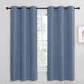 NICETOWN Short Curtains for Kitchen, Thermal Insulated Solid Grommet Blackout Window Treatment Curtain Panels for Loft, Cafe (Stone Blue…
