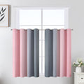 Estelartextiler Estelar Textiler Grey and Pink Ombre Short Blackout Curtains 36 Inch Long, Thermal Insulated Grommet Small Half Window Drap…
