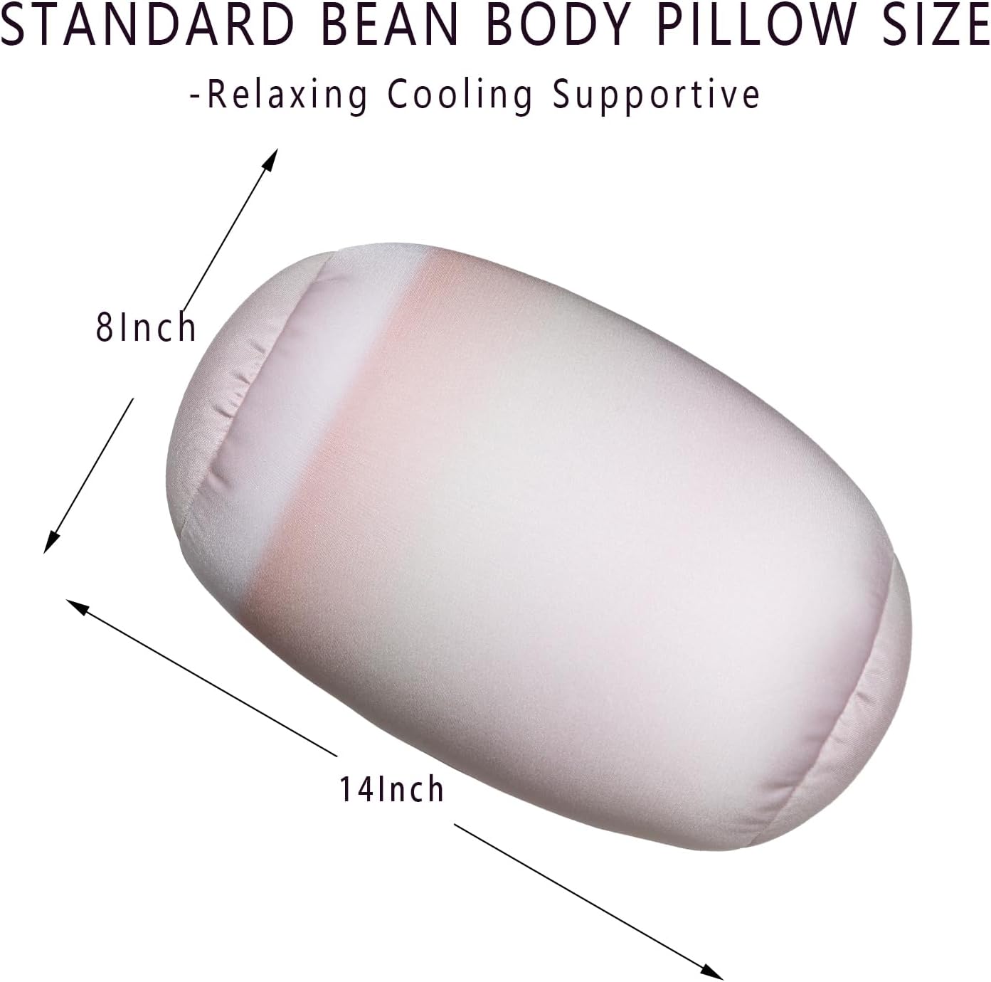 Squish Bean Bed Microbead Pillow Bolster Tube Body Pillow Smooth Cool Touch Fabric Neck & Back Support Throw Travel Pillow Fun Colors…