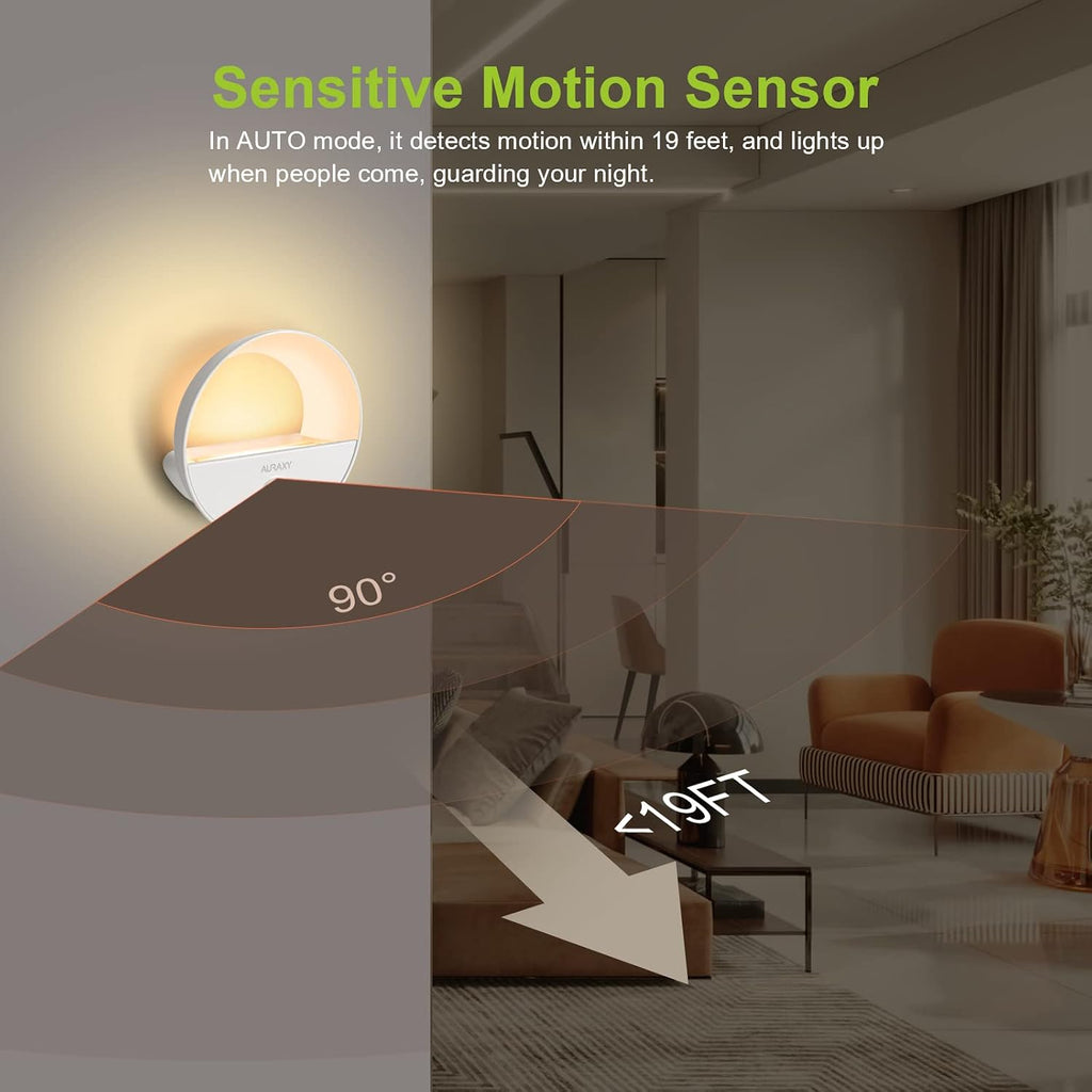 AURAXY Rechargeable Battery Night Light, Motion Sensor Night Light, LED Warm White Magnetic Stick-on Motion Sensored Hallway Light, with…