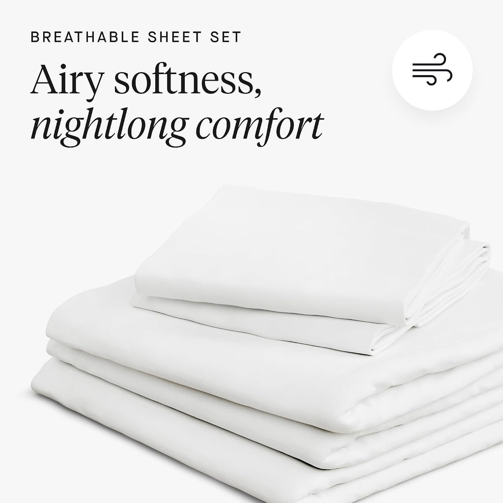 Resident Sleep Bundle - 2 Cooling Pillows, Sheet Set, & Mattress Protector - Full - Breathable Memory Foam Pillows - Fitted Sheet - Flat…