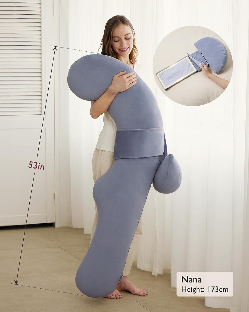 Momcozy Pregnancy Pillow, Original F Shaped Maternity Pillow for Pregnant Women with Adjustable Wedge Pillow, Full Body Support Pregnancy P…