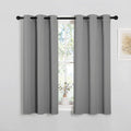 NICETOWN Silver Grey Blackout Curtain Panels for Bedroom, Thermal Insulated Grommet Top Blackout Draperies and Drapes for Basement (2…