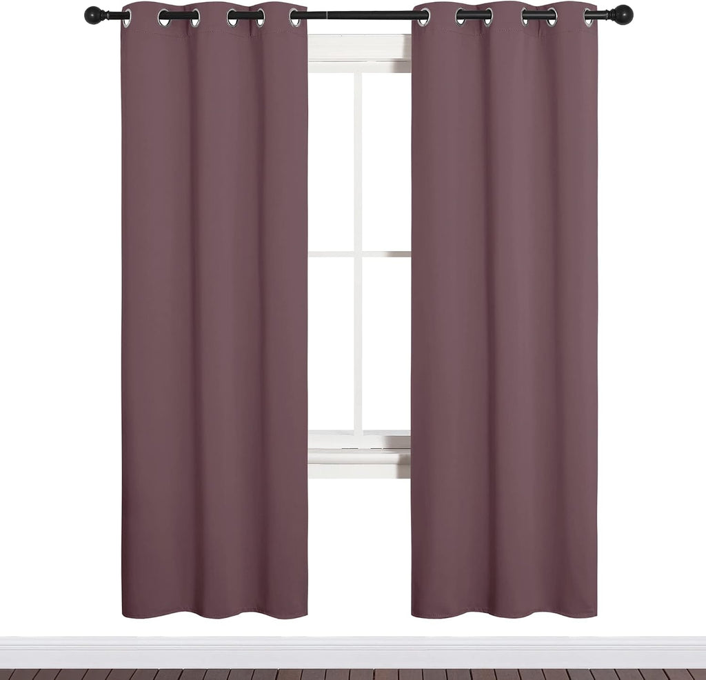 NICETOWN Bedroom Curtain Panels Blackout Draperies, Dry Rose, 1 Pair, 34 by 72-inch, Thermal Insulated Solid Grommet Blackout…