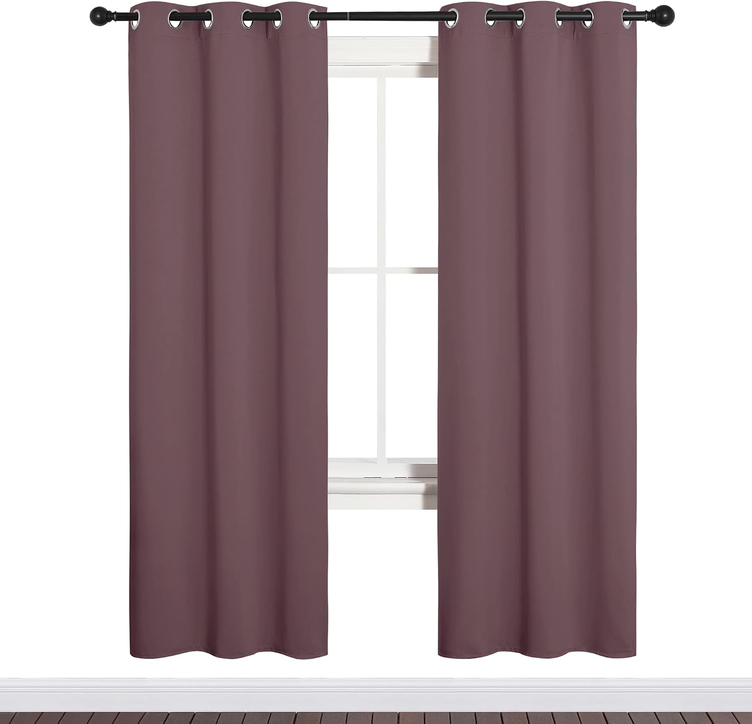 NICETOWN Bedroom Curtain Panels Blackout Draperies, Dry Rose, 1 Pair, 34 by 72-inch, Thermal Insulated Solid Grommet Blackout…